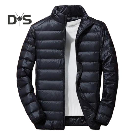 

Мужское хлопковое пальто с воротником-стойкой, длинным рукавом, застежкой-молнией, легкой курткой с боковыми карманами, стеганой хлопковой верхней одеждой M чёрный