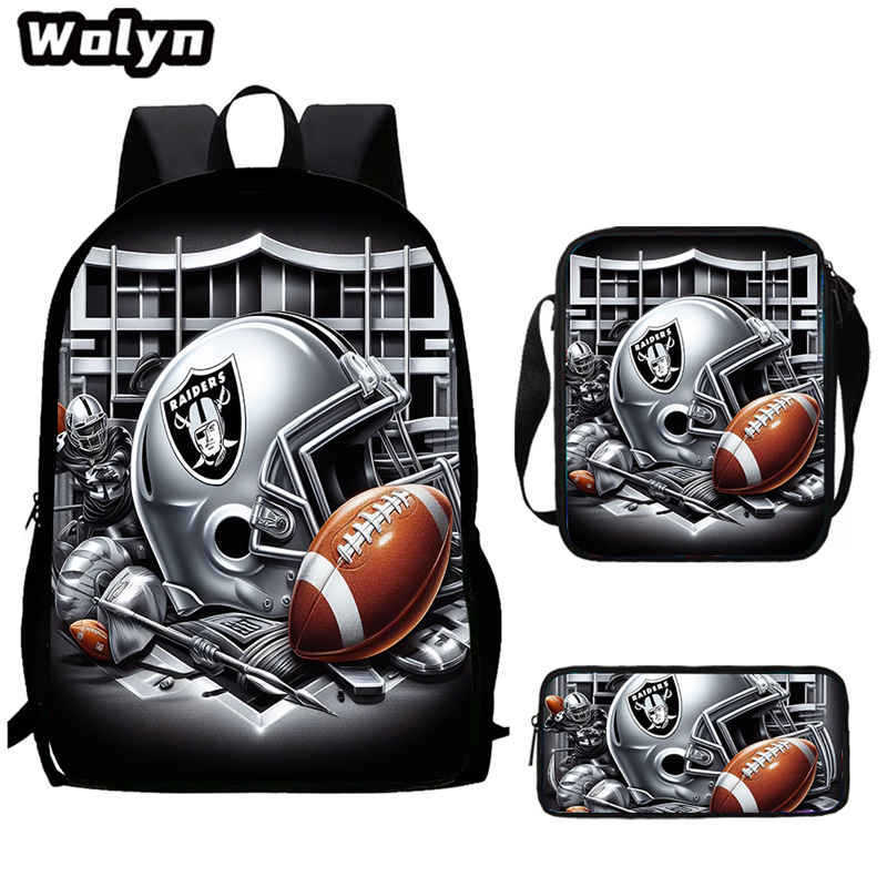 Football football 16 inch meal bag satchel three-piece pattern primary school backpack