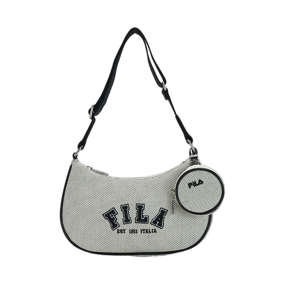 

Fila Fashion Casual Fabric Crescent Shoulder Bag Women Shoulder Bag Dark-Brown F13W338172F-BK Jet Black