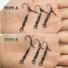 4pcs Ronnies Rigs With Bait Screw/Ring Swivel Strong Curve Shank Fishing Hook Ready Made Rig For Carp Fishing Accessories Tackle