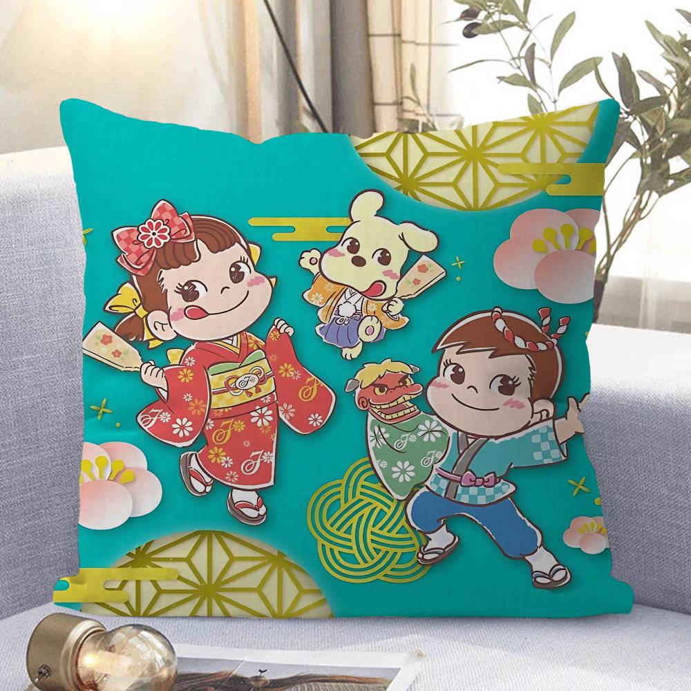 SÖT M-Milky P-Peko-chan Kontors Kudde Kuddfodral Bil Kuddfodral 45X45CM Ländryggskudde Soffa Kuddfodral