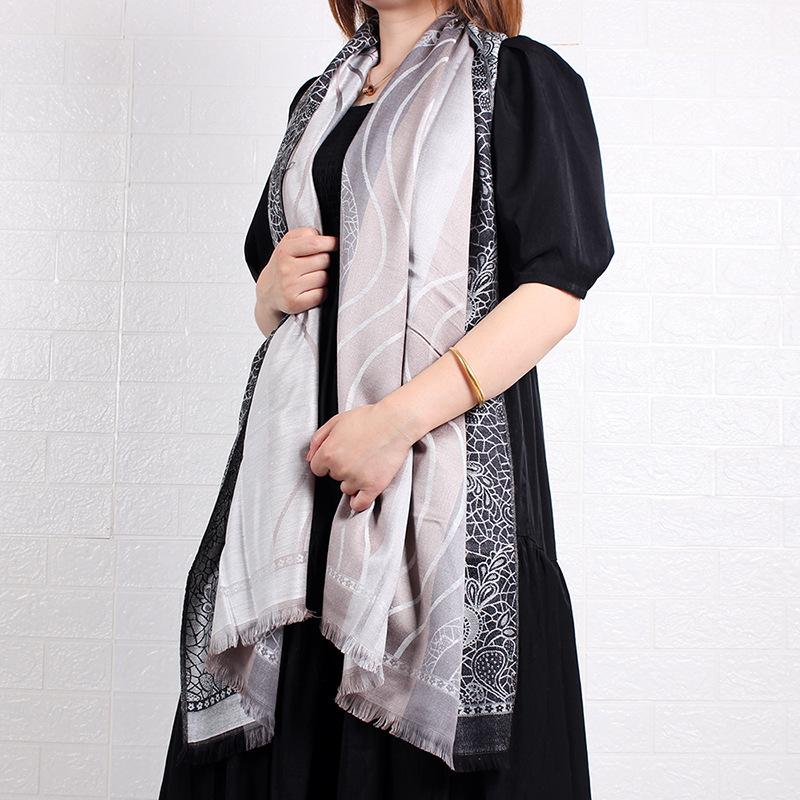 New Spring and Autumn Thin Jacquard Scarf Shawl Women's Long Scarf Headscarf Air Conditioning Warm Shawl