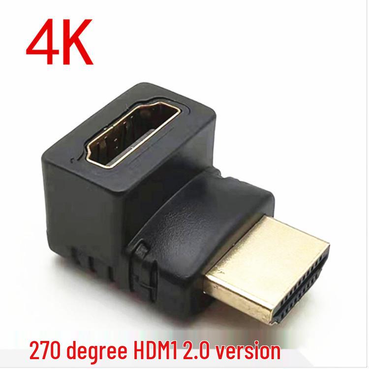 4K 60Hz HDMI Right Angle Adapter, 90°/270° Male To Female, HDMI 2.0 Converter