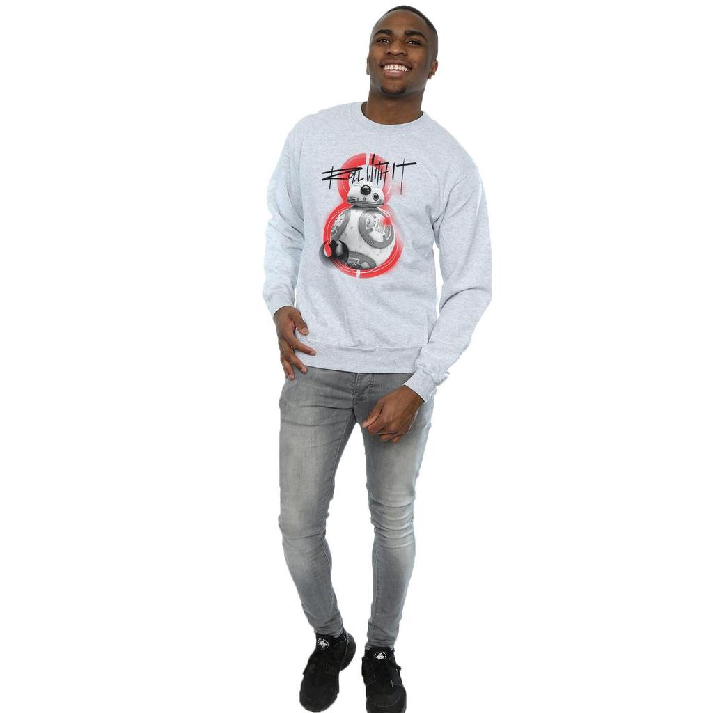 Star Wars Mens The Last Jedi BB-8 Roll With It Sweatshirt