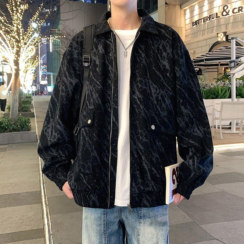 Work Jacket Men's Spring and Autumn Cold-proof Trendy Retro Hong Kong Style Loose Large Size Casual Top Corduroy