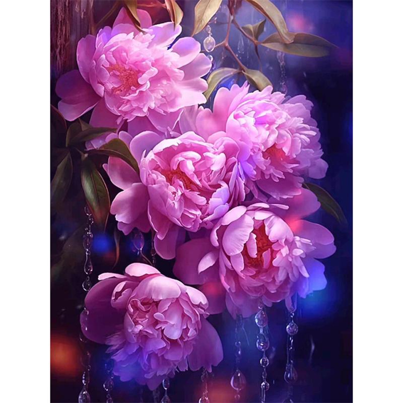DIY Diamond Painting Beautiful Flowers Cross Stitch Kit Mosaic Art Diamond Painting Full Circle Diamond Home Decoration