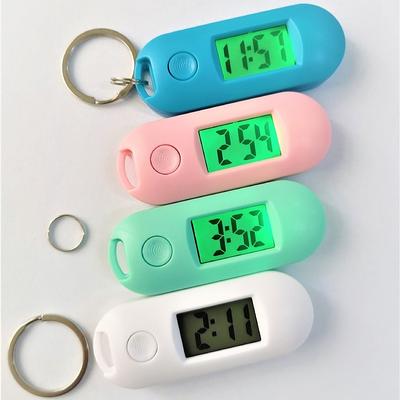 Mini přenosné digitální stolní hodiny s časem a datem, podsvícením a bateriovým napájením, stolní hodiny s klíčenkami, LCD hodiny