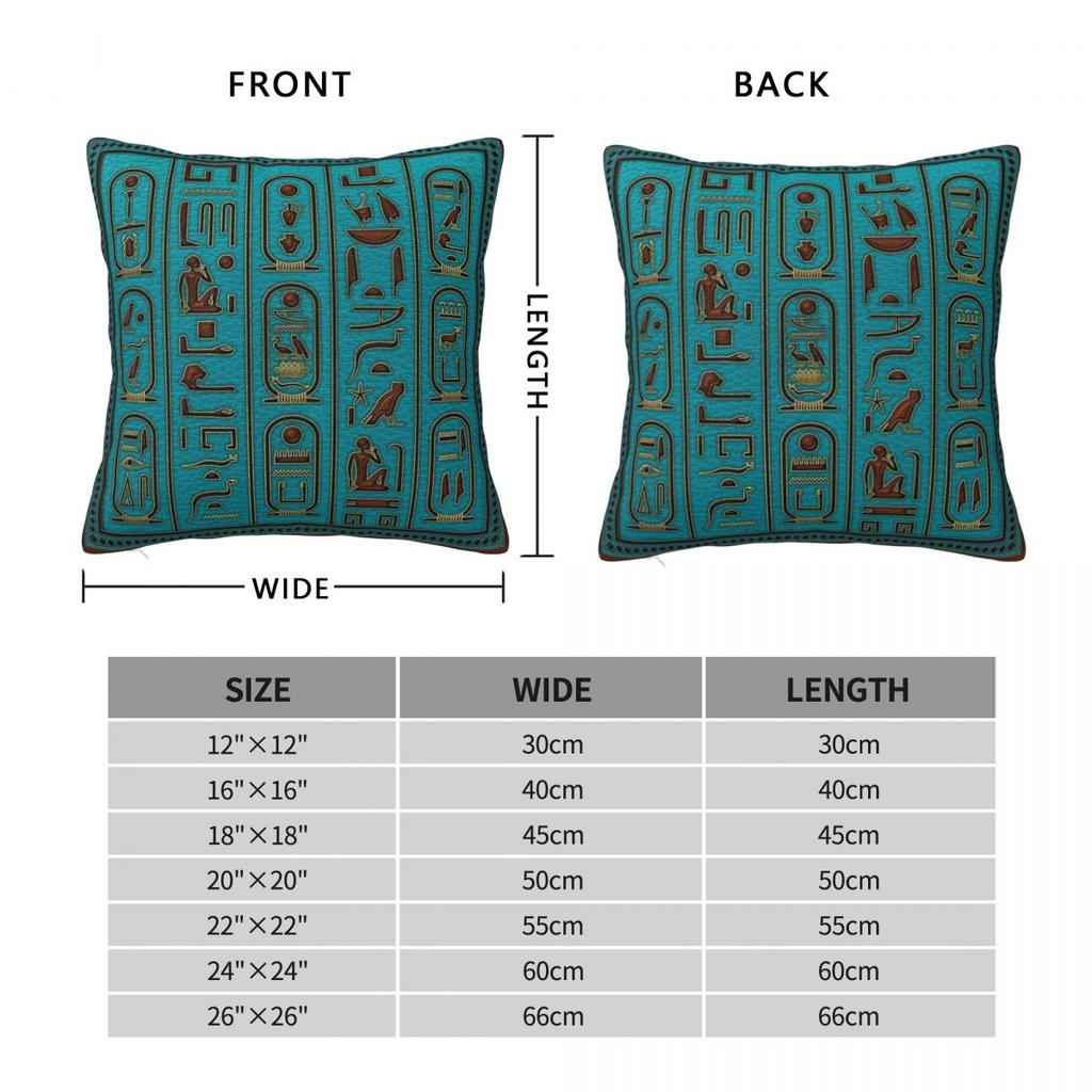 Egyptian Hieroglyphs Embossed Pillowcase Polyester Linen Velvet Printed Zip Decor Throw Pillow Case Home Cushion Case