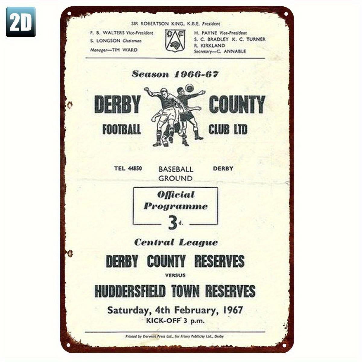 

Vintage 196667 Derby County Match Programme Official Hull City Game Feb 4 Memorabilia Heavyweight Metal Construction 02 20x30cm（7.8x11.8inch）