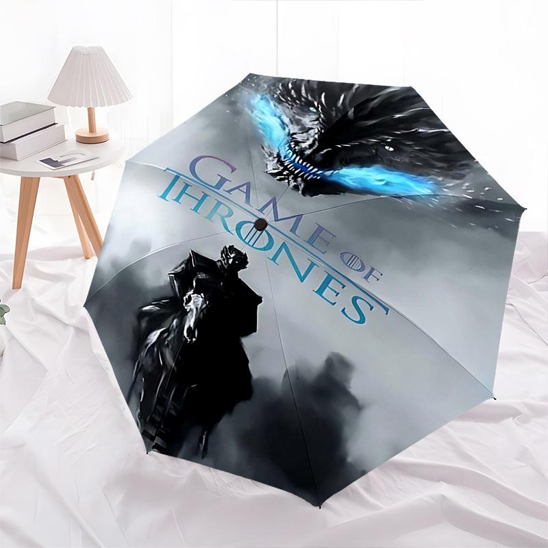 1pc Game of Thrones Automatic Folding Umbrella - Compact 8-Rib Design, Durable Plastic & Iron1180L