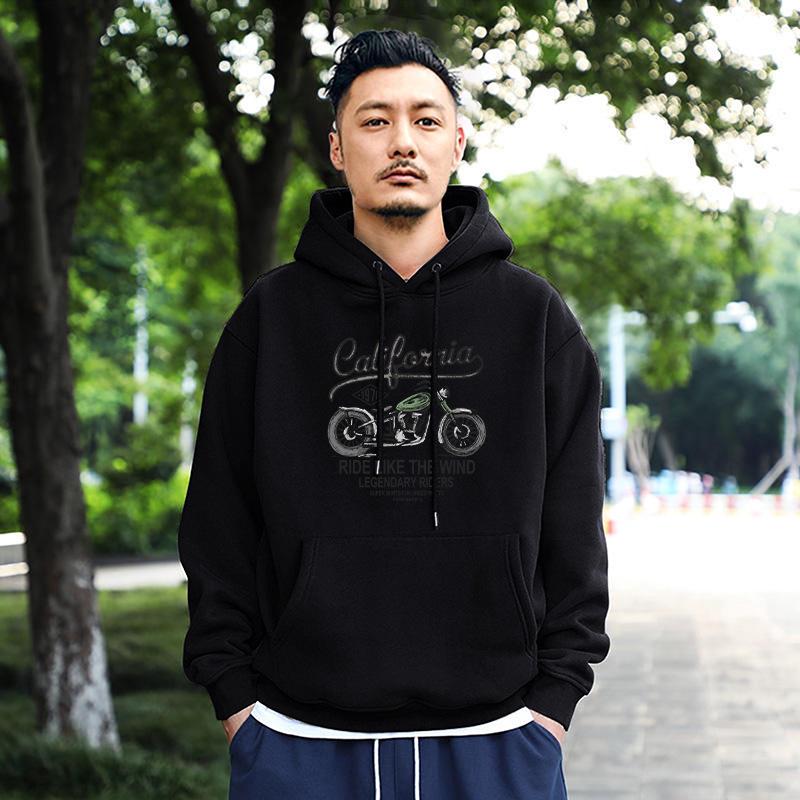 Men's Oversized Hooded Fleece-Lined Sweatshirt - Trendy Spring & Autumn Jacket
