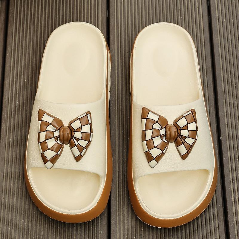 Fashion 2025 Summer EVA Women’s Mixed Colors Slippers Outdoor Casual Platform Bow Tie Sandals for Open Toe Comfortable Daily Slippers