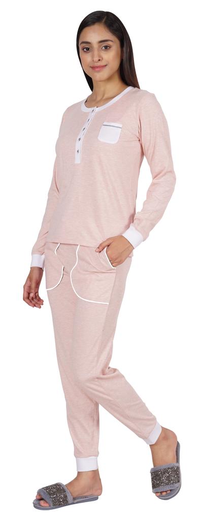 Inkmeso Womens Nightwear Pajamas Set Sleepwear Long Sleeve Top With Pant