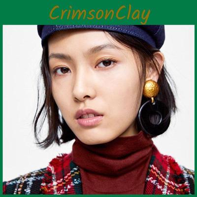 Chic Colorful Geometric Resin Circle Earrings For Women Trendy And Elegant Style