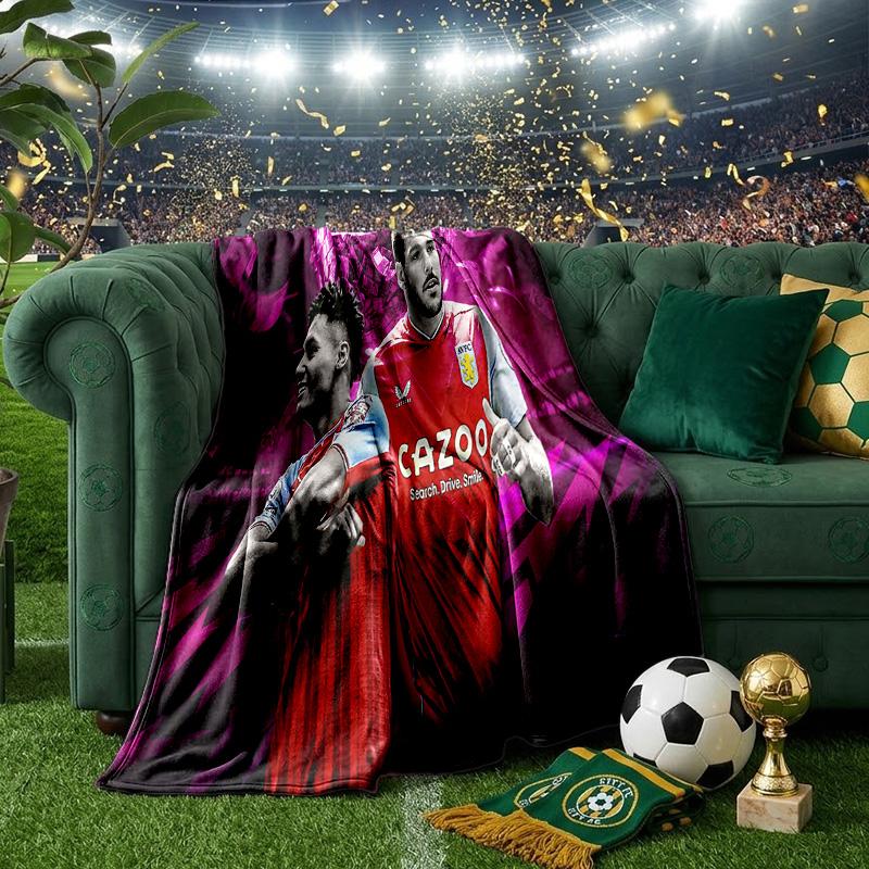 Aston Villa Fc Crest Throws Blanket Flannel Blankets Plush for Couch Bed Gifts for Men Women Travel picnic blanket Christmas fan gifts
