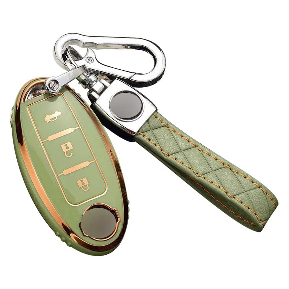 [LETINGFAR] Key Case for Nissan Smart Key Case Key Cover RC-HBX-TPU-JB-11 зелёный