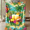 Tropical Fruit Paradise Drink Theme blanket Lightweight Warm Flannel Blanket Decorative Throw Blanket for Home Decoration