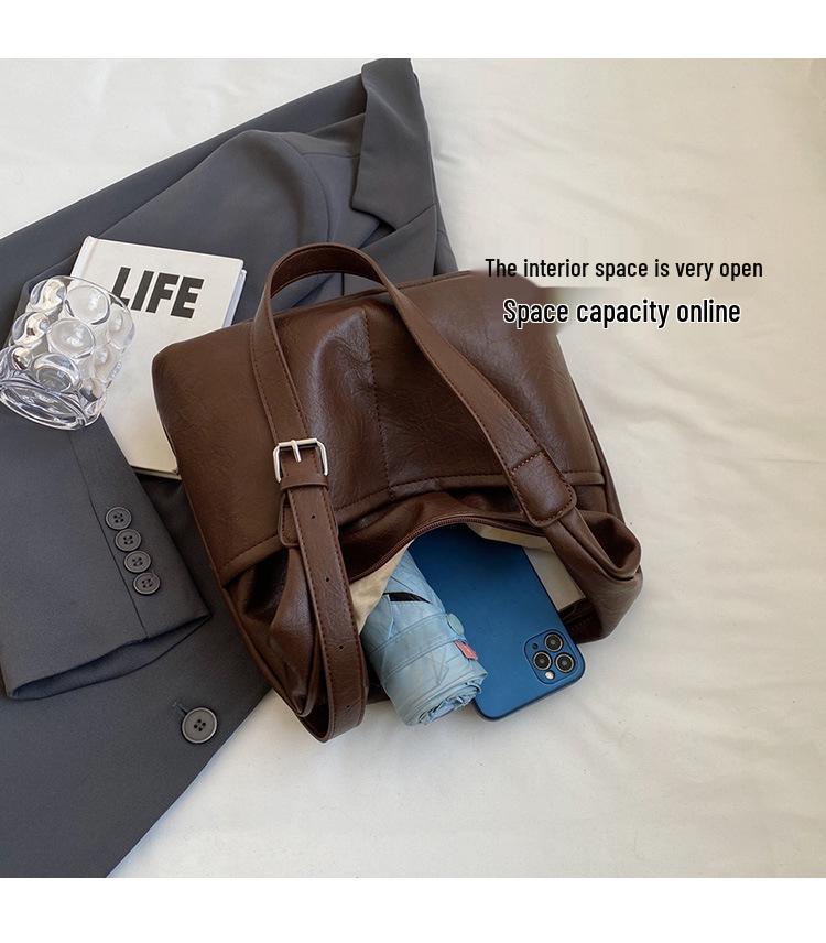 Retro Toteväska med Stor Kapacitet: Höst-/Vinterstil för högskolestudenter & pendlare