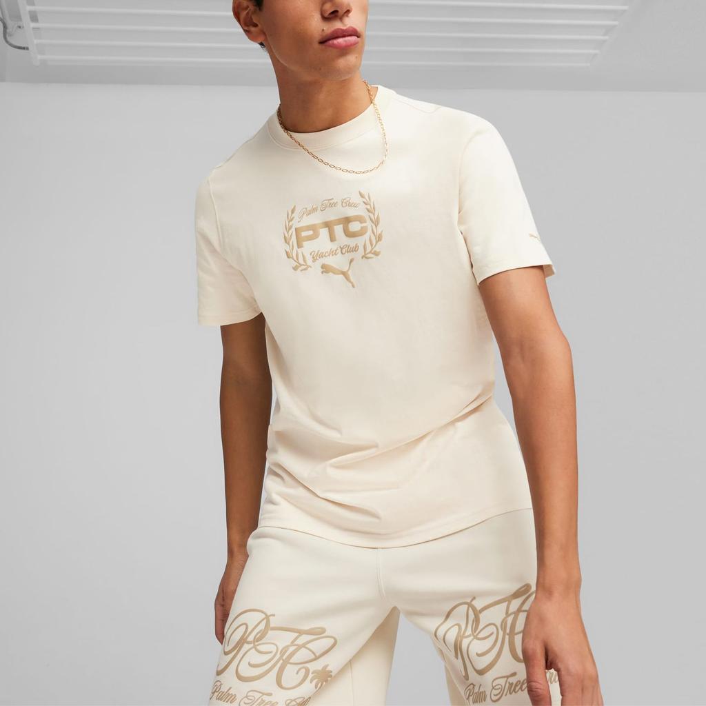 Puma X Palm Tree Crew Letter Print Casual Pullover Short Sleeve T-Shirt Men Tops Off-White 624726-87