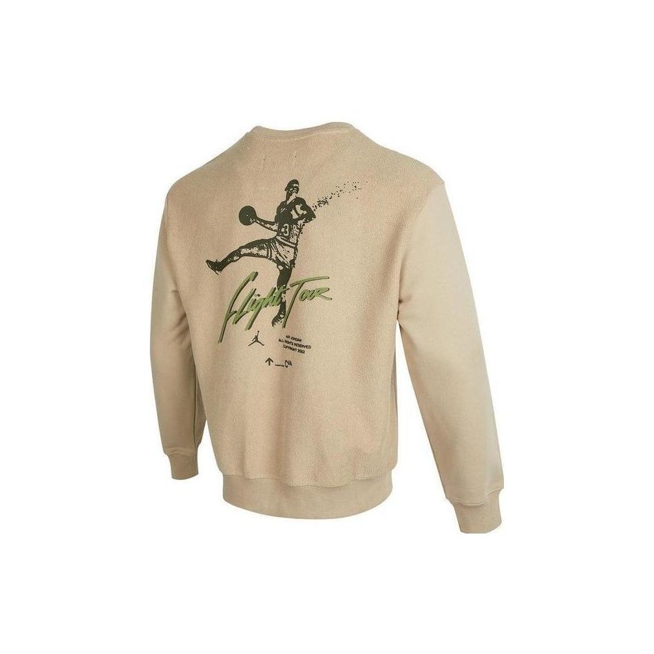 Jordan Flug Buchstaben Print Muster Rundhals Pullover Sweatshirt Herren Oberteile Beige DV1620-206