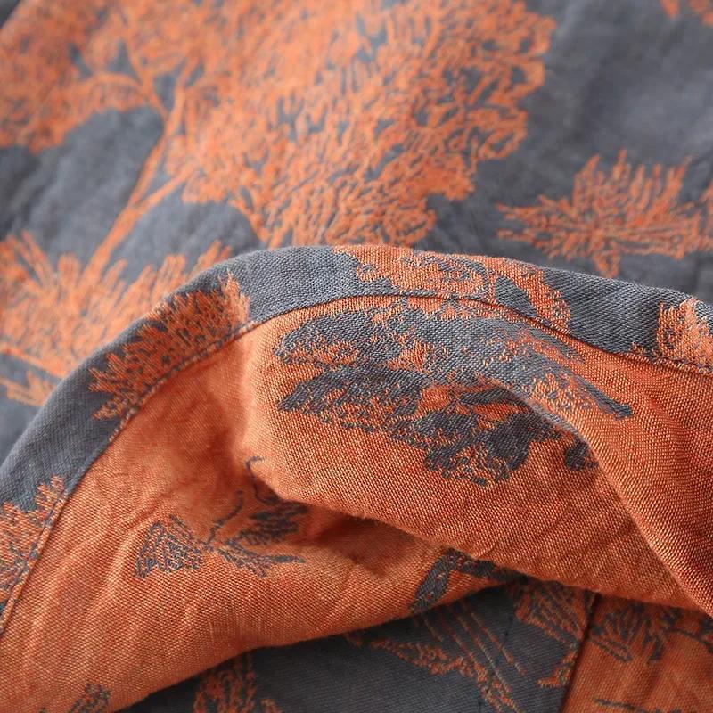 Halat imprimat pentru bărbați Kimono din bumbac pentru bărbați Halat de baie pentru primăvară și vară Toamnă Bumbac Stil lung Halat kimono pentru bărbați