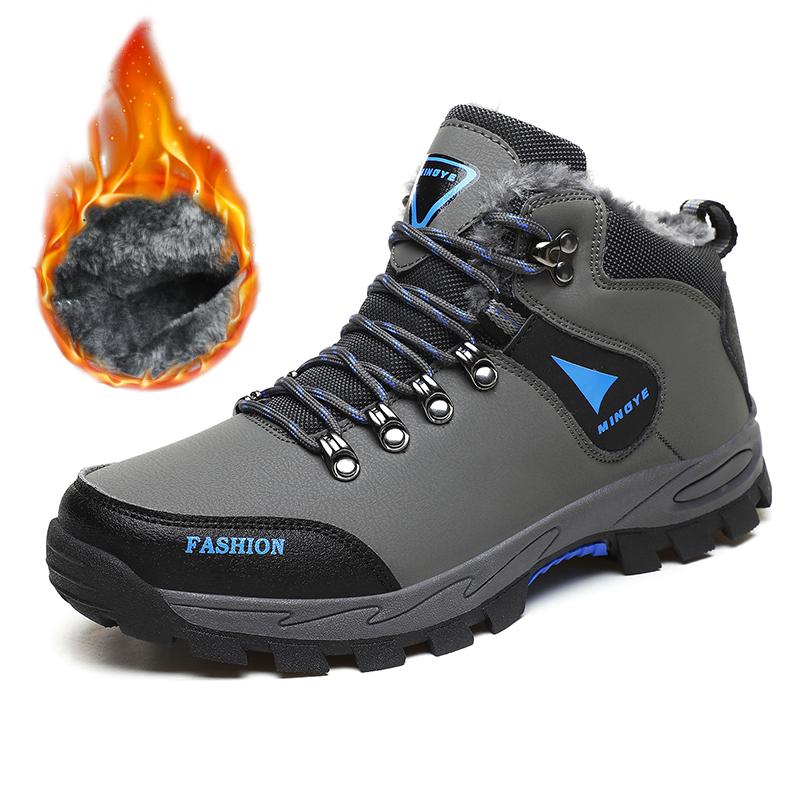 

Брендовые мужские зимние ботинки для снега, водонепроницаемые кожаные ботинки по щиколотку, кроссовки, супертеплые мужские ботинки, походные ботинки для мужчин, рабочая обувь 47