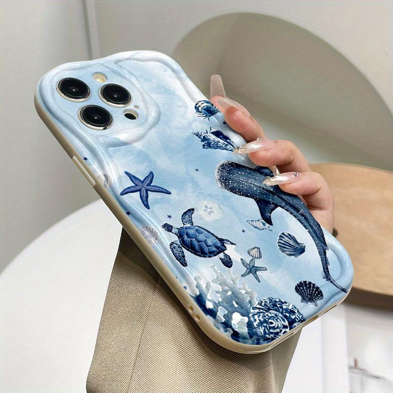 Blue Marine Organisms Phone Case For Samsung Galaxy A56 A55 A37 A36 A27 A26 A16 Galaxy S26 S25 S24 FE S22 S23 Ultra Plus Cover