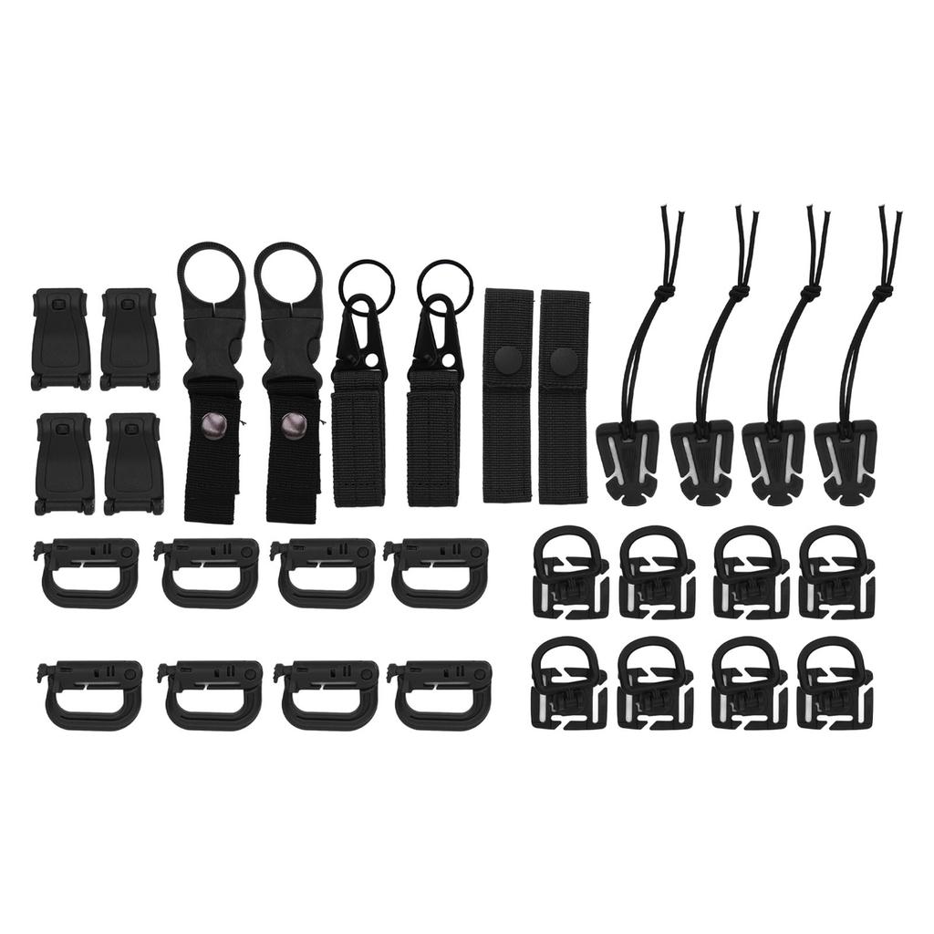 30 Stück Molle-Befestigungen D-Schnalle Rucksackschnalle Nylongurtband Rucksackzubehör für Picknicks