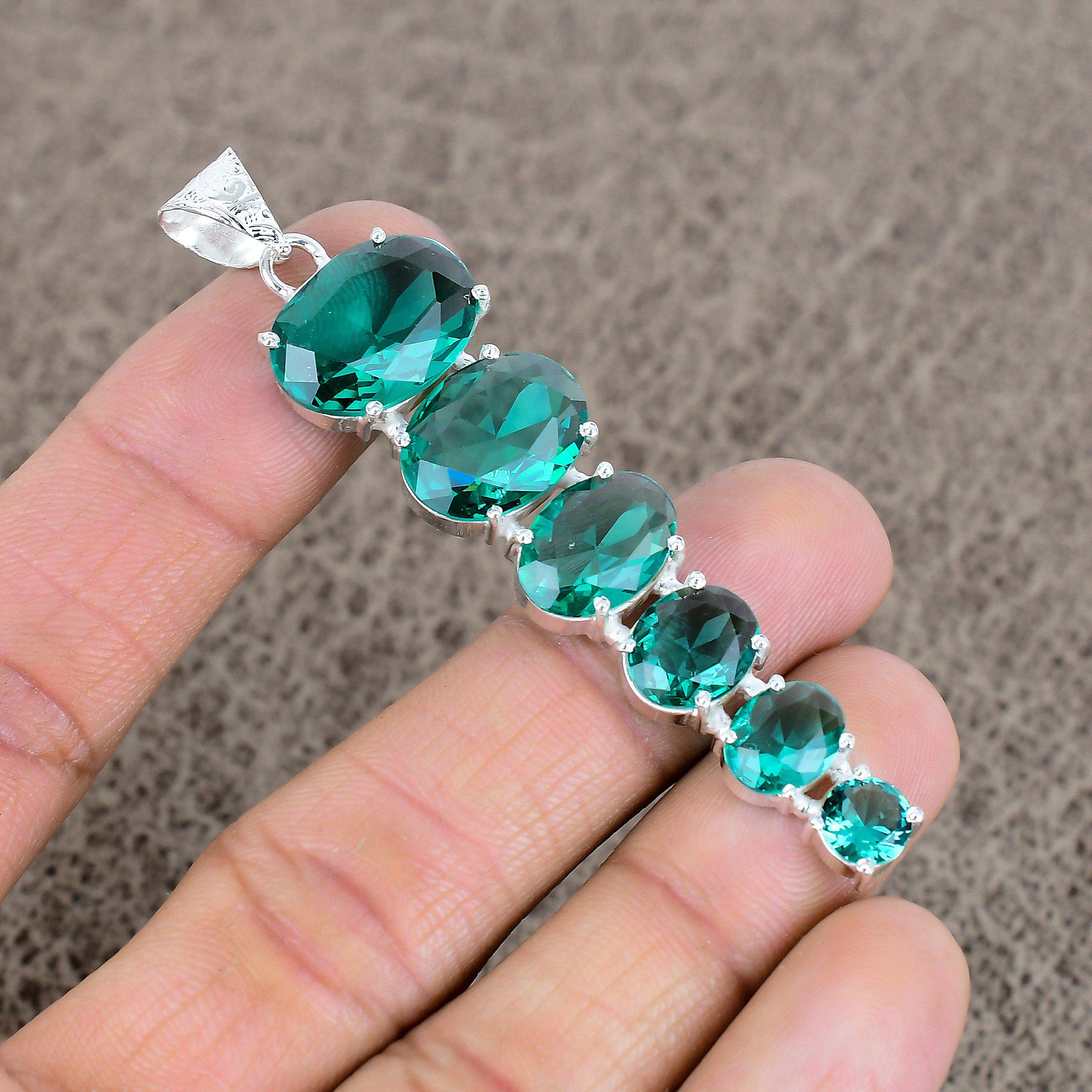 

Tourmaline Gemstone Handmade 925 Sterling Silver Jewelry Pendant 3.03 KKG-75