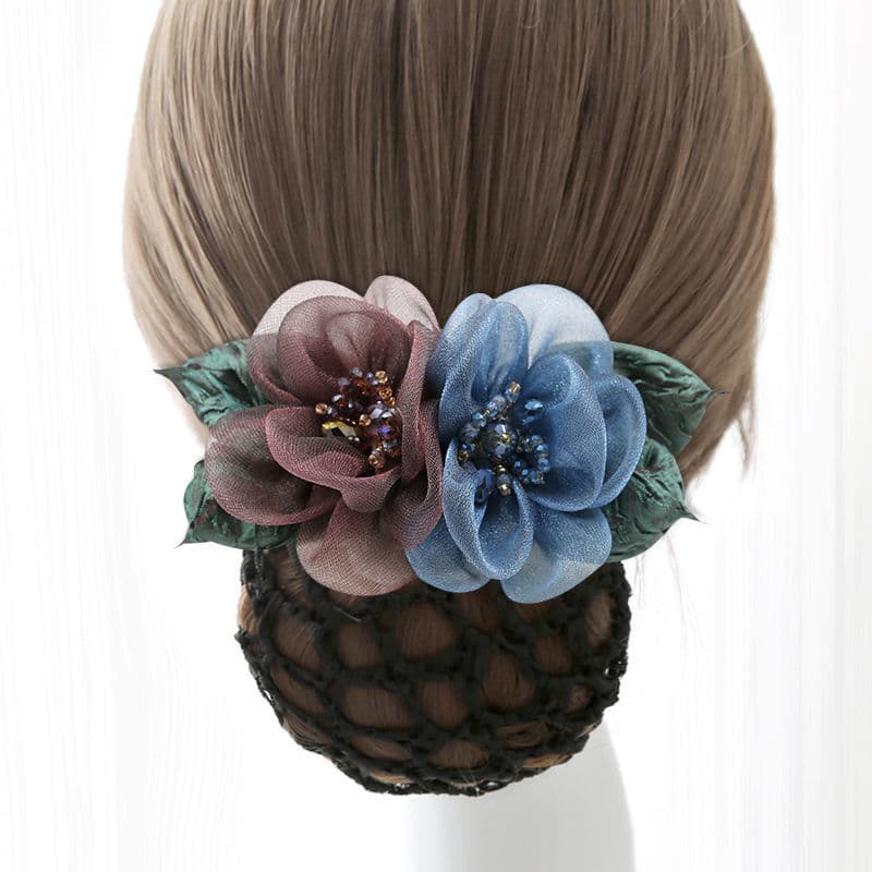 Hair Net Hair Ring Headdress Flower Hair Accessories Women Hairnet Back Head Hair Updo