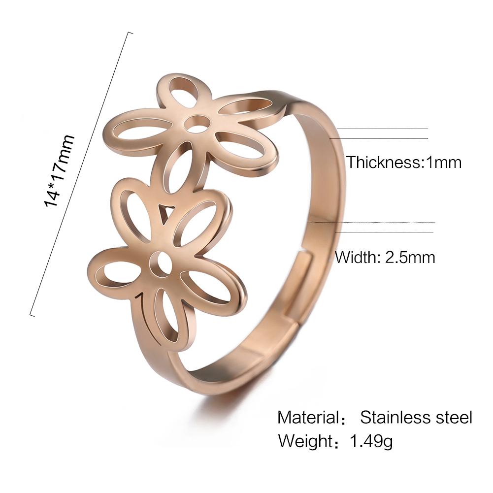 Cazador Flower Finger Rings Gold Color Women Ring 2026 New Arrival Adjustable Stainless Steel Fashion Jewelry wholesale