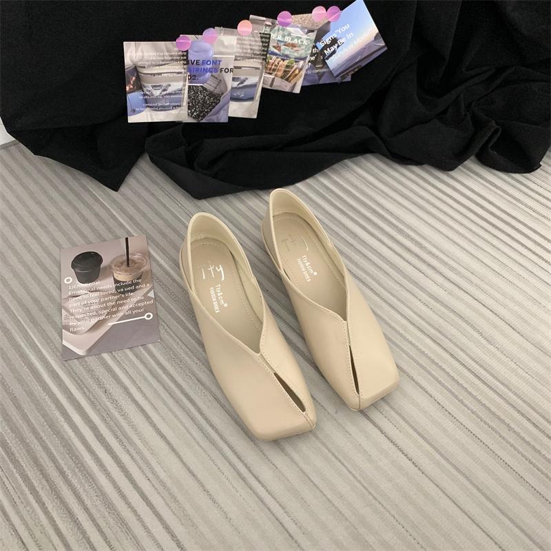 

Fashion Bailamos Square Toe Flats Shoes Women Korean Style Solid Shoes Leisure Comfortable Slip on Loafers Soft Ballet Shoes Zapatos Muj 39