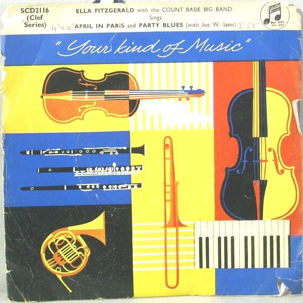 7-дюймовая пластинка COUNT BASIE BIG BAND ВОКАЛ ELLA April In Paris SCD2116 Columbia UK Джаз Б/У