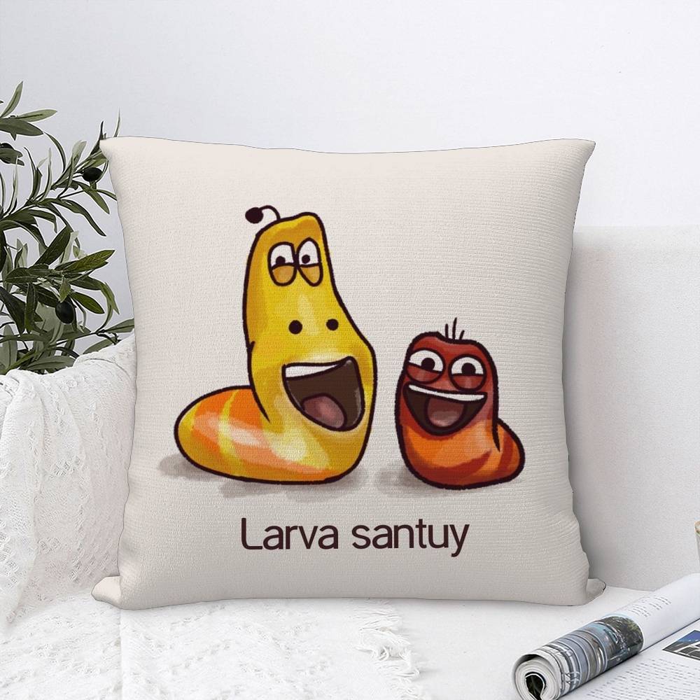 Funny L-Larva Cartoon Pillow Case Plush Fabric Soft Double Sided Print Sofa Cushion Cover Throw Pillow Covers