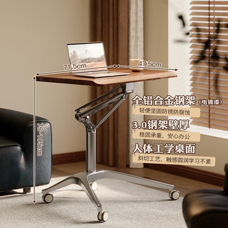 Pneumatic Lift Computer Desk, Standing Workbench, Home Writing Office Desk, Small Notebook, Movable Desk for Home and Office Use