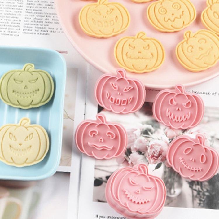 Halloween Baking Essential 3D Pumpkin Cookie Cutters Reusable Plastic Molds For Festives Cookie Cakes And Decorations