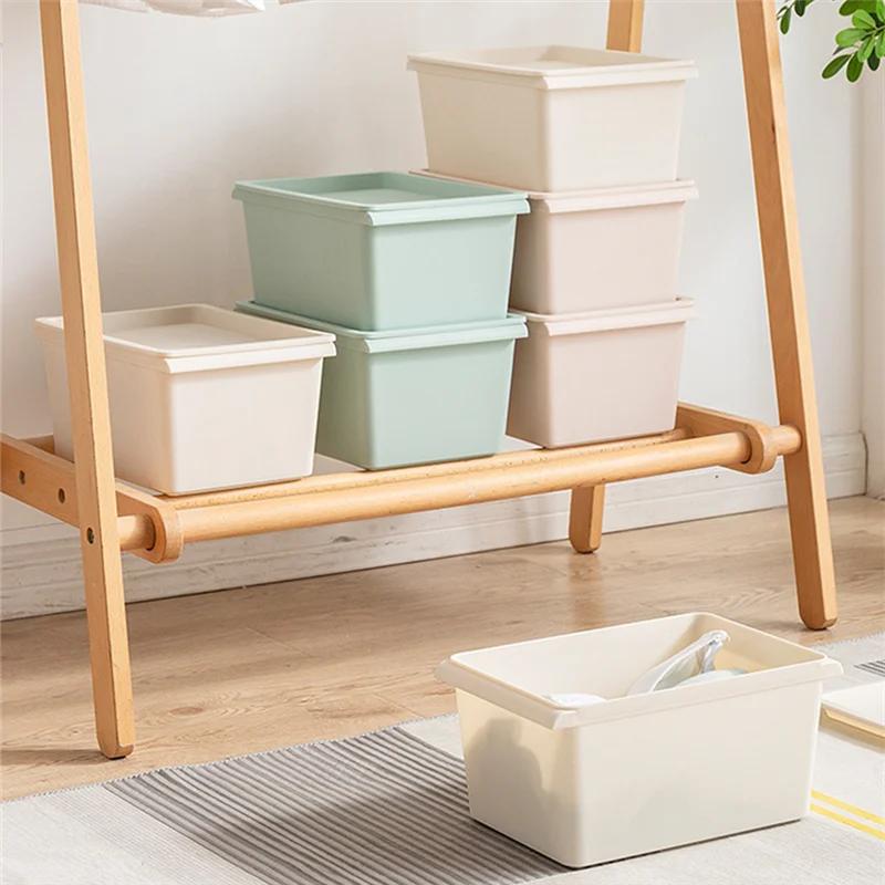 Desktop Plastic Storage Box with Lid Home Makeup Clothes Underwear Sundries Toy Cosmetics Storage Basket Kitchen Food Organizer