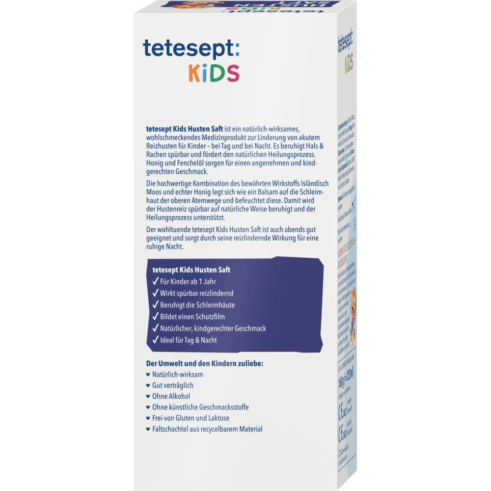 Tetesept Kids Hustensaft Syrup Honey & Iceland Moss 168g