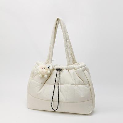 New Women Shoulder Bag Large Capacity Quilted Puffer Tote Casual Trendy Crossbody Handle Bag Textured Casual Bags for Travel