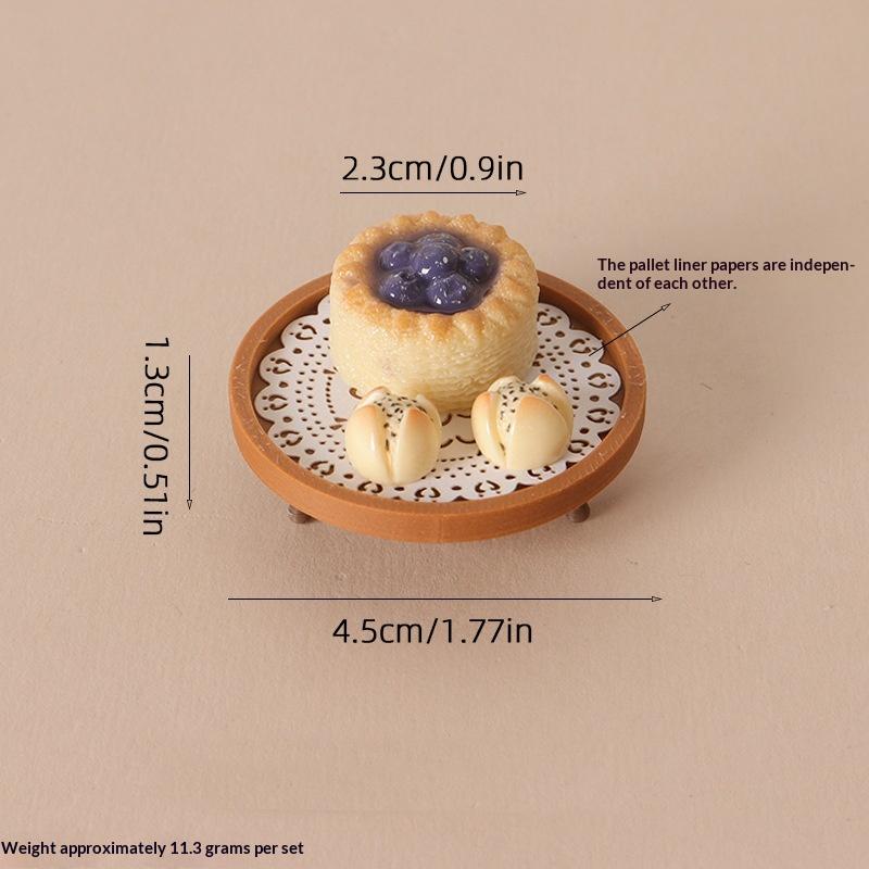 Realistic Dollhouse Miniature Coffee & Pastry Set Food Tray Accessory for Doll House Diorama Art Decor Collection Gift