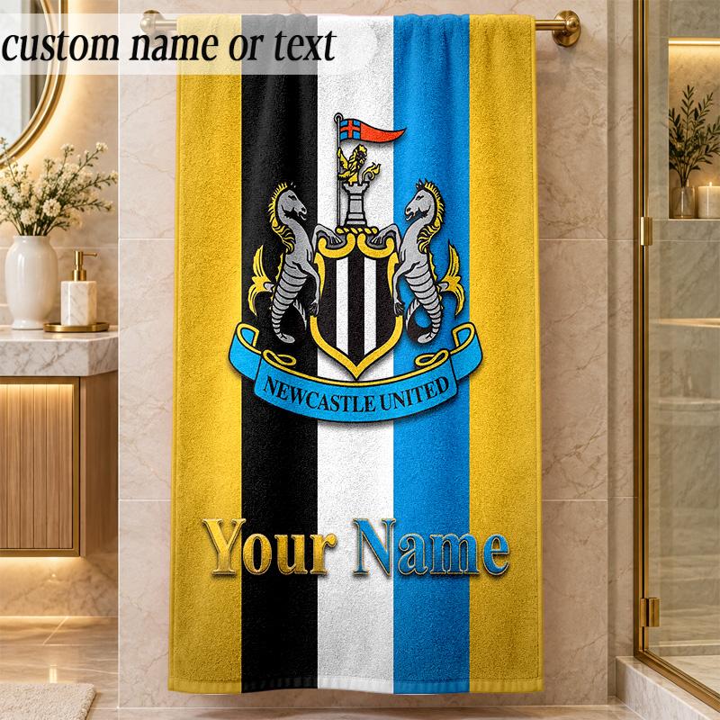 Plaj Havlusu Newcastle United FC Özel İsim Yazısı Kişiselleştirilmiş Yumuşak Havlu Plaj Havuzu İç Mekan Ev Dekorasyonu Hediye