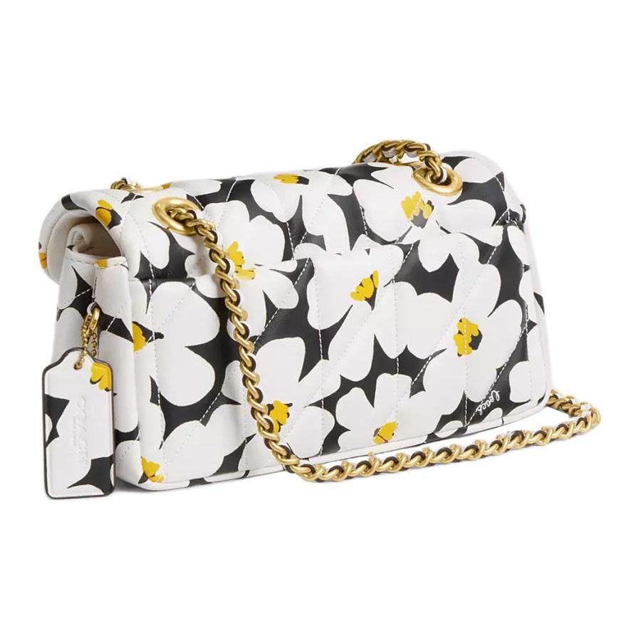 Coach Tabby 20 Quilted Floral Print Napa Leather Crossbody Shoulder Bag Small Women Bags Brass Chalk Multicolor CR702-B4CAH