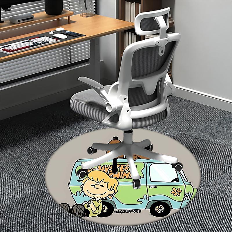 

Snoopy,Mystery Machine Chair mat Round Rug Office carpet, Machine Washable, Non slip, Suitable for Living Rooms, Bedrooms 80cm