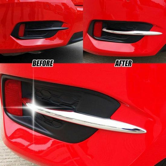 2X Chrome Rear Fog Light Lamp Foglight Cover Trim for Honda Civic 2016-2018