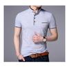 Mens Stand Collar Short Sleeve Slim Fit Big Size Solid Casual T Shirt