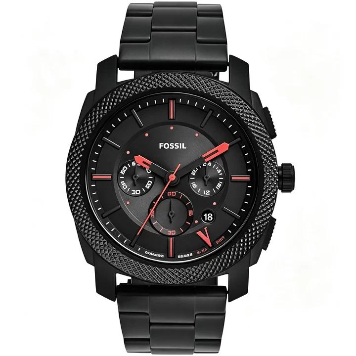 Fossil Men's Machine Quartz Watch Black Dial Stainless Steel 45mm CS5004SETI