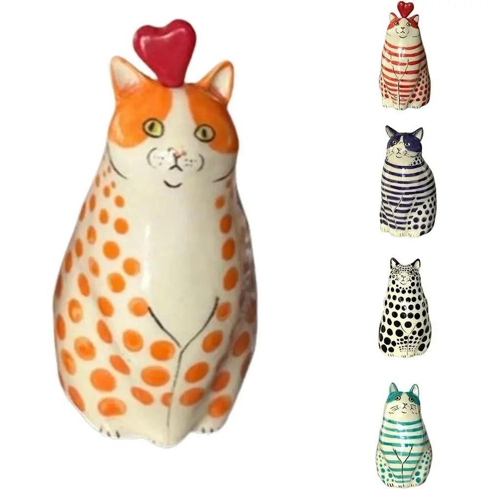 Creative Polka Dot Cat Vase Multicolor Hydroponic Flower Pot Tiny Animal Flower Vase  Home