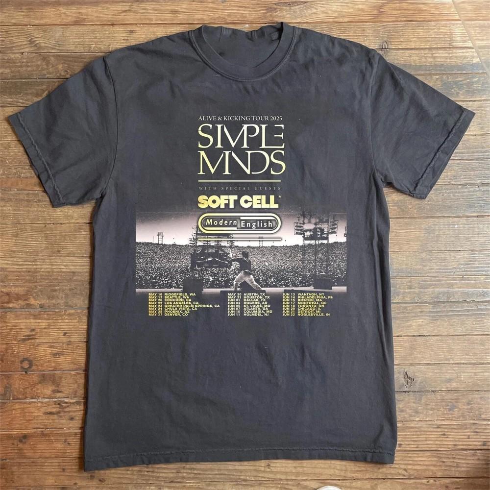 SIMPLE MINDS BRING ALIVE & KICKING TOUR 2025 Dates T shirt Tops tees Men's Women's All Size