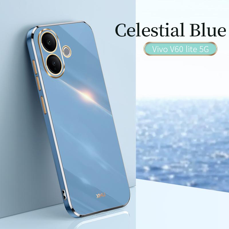 For VIVO V60 Lite 5G Case 6D Plaiting Soft TPU Phone Case For VIVO V60 Lite 5G Plating Soft Silicone Shockproof Back Cover