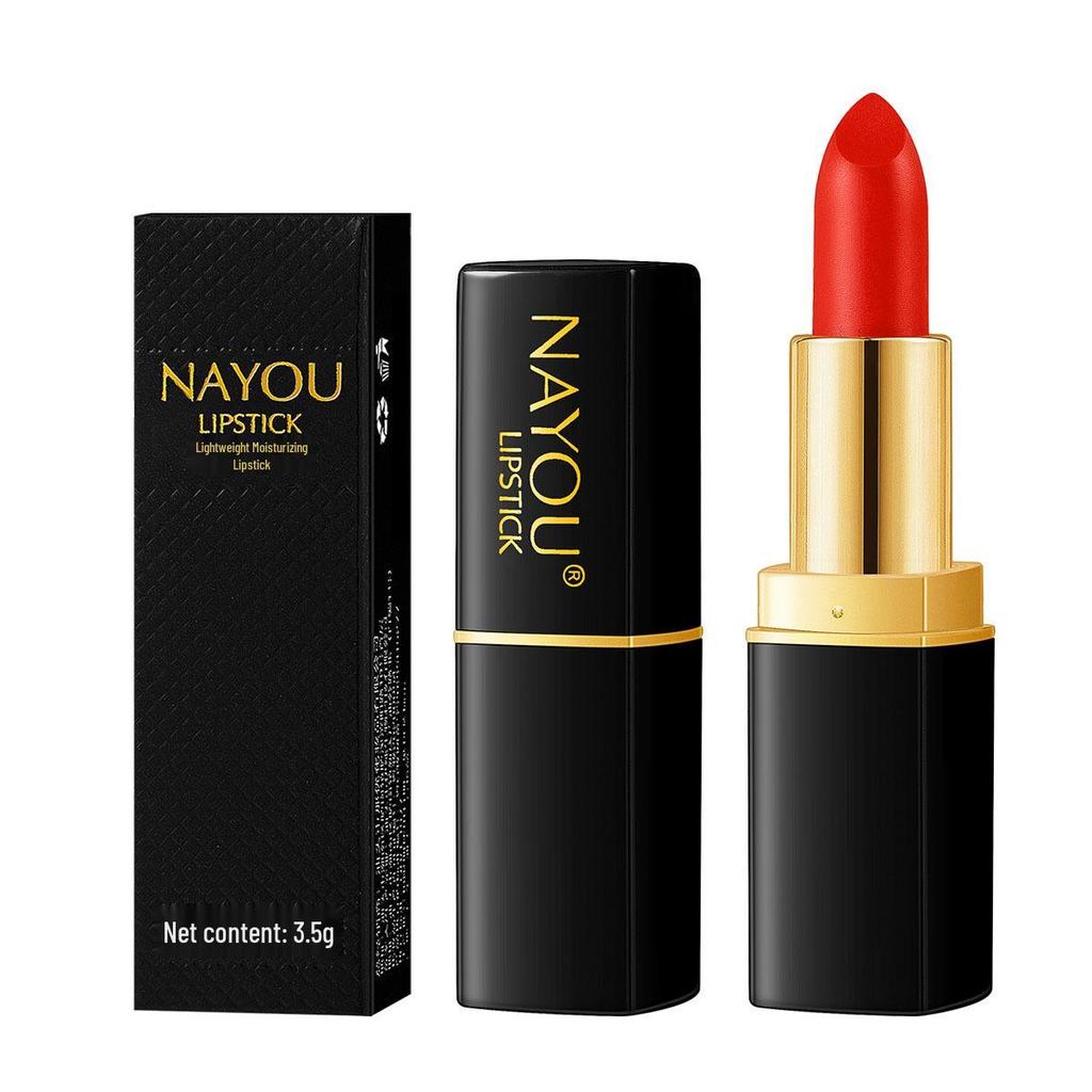 Na You Little Black Tube Lipstick: TikTok-Style, Light, Moisturizing, Non-Transfer, Waterproof, and Sweatproof for Students and Parties.